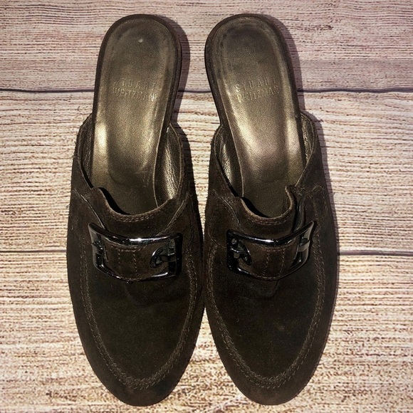 Stuart Weitzman Double Agent Cola Suede Mule - Picture 3 of 12